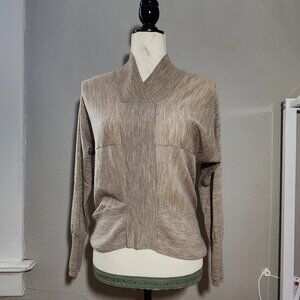 All Saints Brown Long Sleeve Womens Size 2 Merino Wool Sweater